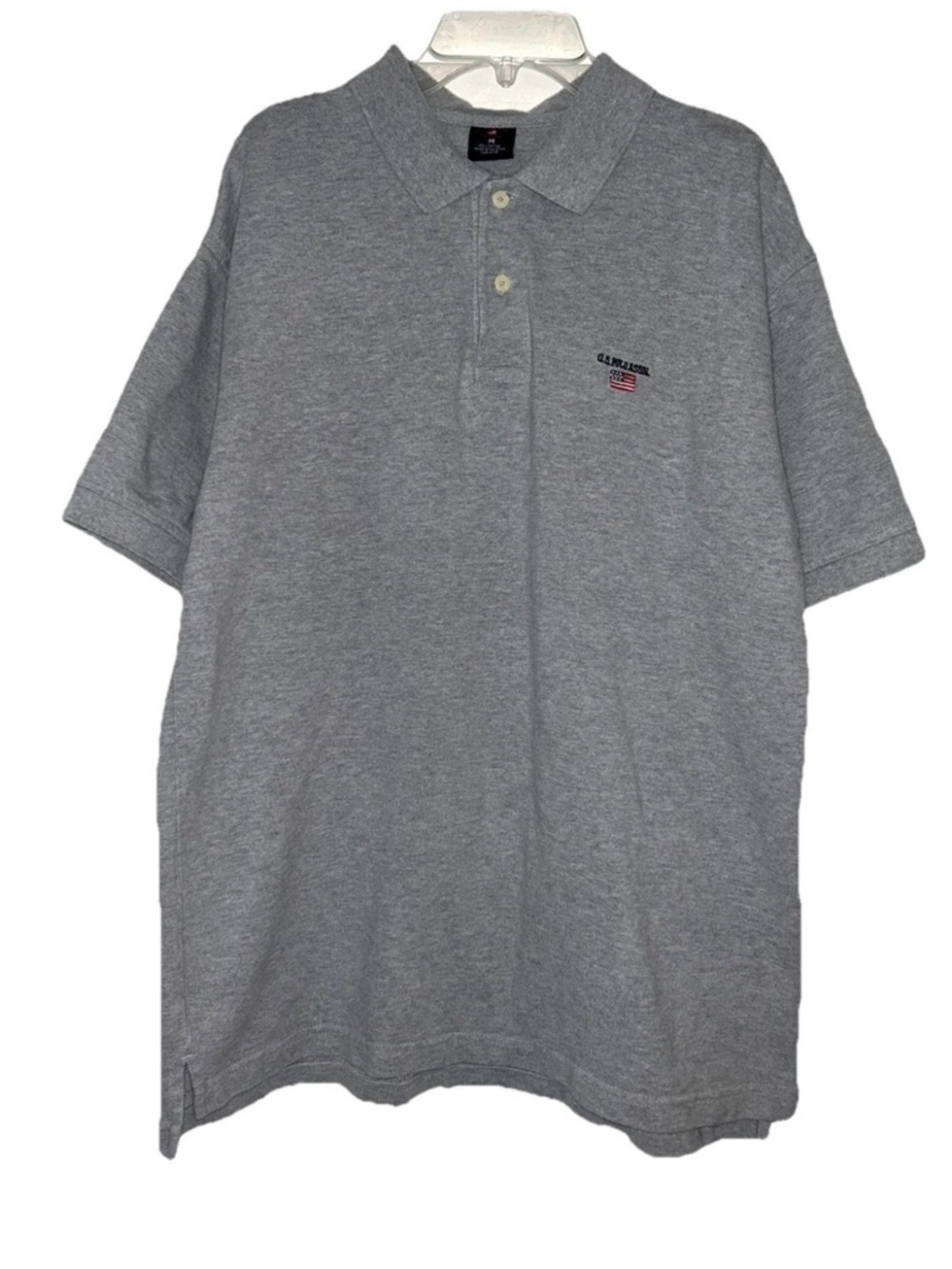 U.S. Polo Assn Gray Polo Shirt Men’s M Short Sleeve Casual Classic Logo Y2K
